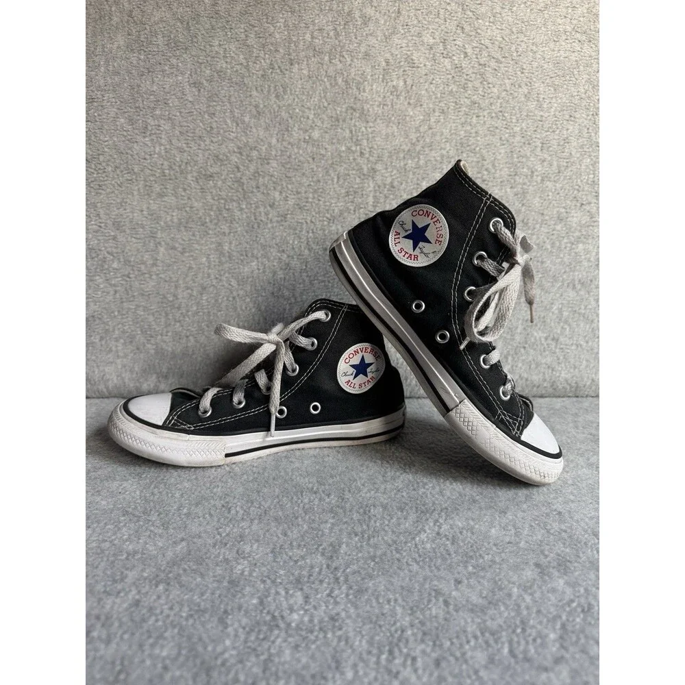 Converse High Top Sneakers Kids US 13 Black White Unisex Classic Athletic Shoes
